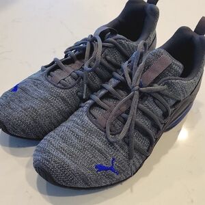 Puma Men's Gray and Blue Athletic Shoes, Sz 9.5